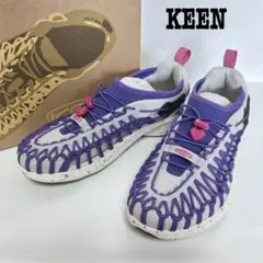 【未使用級】KEEN ユニーク スニークメッシュアッパー スニーカー パープル