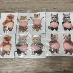 柴犬 猫 おなかぷくぷくシール 3Dシール お腹ぷにぷにシール 10匹セット