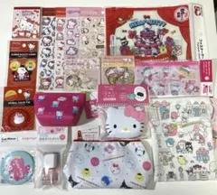 ハローキティ グッズまとめ売り ポーチ シール 美容 サンリオ ダイソー セリア