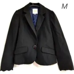 ①　テーラードジャケット　フォーマル　ブラック　ミニマムミニマム　黒　無地　M