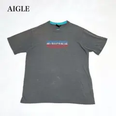 エーグル メンズＴシャツ(L)ロゴプリント ラウンドネック レトロ クラシック