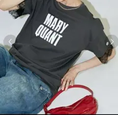 MARY QUANT レース付き半袖Tシャツ