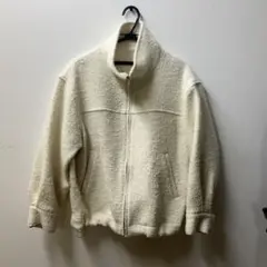 アイボリー ボア ジップアップジャケット