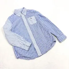 【ポロラルフローレン】7 ストライプ 長袖 シャツ ブラウス ブルー 男の子