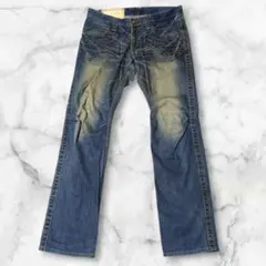 【BLUE WAY】デニム☆Y2K☆ジーンズ☆アタリ☆ヒゲ☆archive