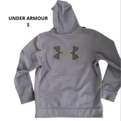 UNDER ARMOUR storm パーカー　裏起毛　刺繍　ビッグロゴ　グレー