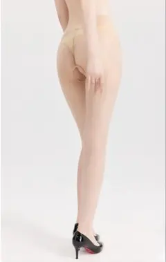 【2足組/送料無料】セクシー 穴あき ストッキング 肌色 ベージュ 極薄 美脚