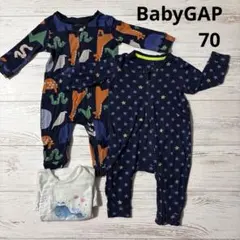 【おまけ付き】BabyGAP 動物柄・星柄ロンパース 2点セット 6-12ヶ月