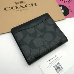 新品　COACH　カードケース　折り財布　メンズ　人気の小銭入れ付き