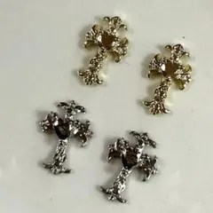 ゴージャス　映えデザイン　クロス　十字架　ハートモチーフ　4個セット