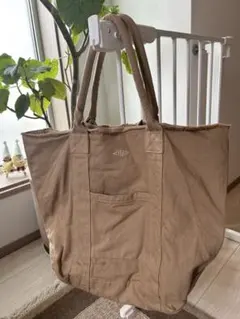 ベージュ トートバッグ フロントポケット付き　ロンハーマン