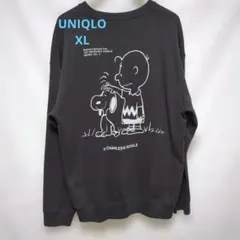UNIQLOユニクロ　スヌーピーバックプリントトレーナーXL チャコールグレー
