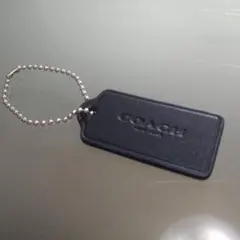 COACH コーチ バックレザーチャーム ブラック　タグキーホルダー