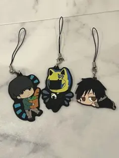 デュラララ ラバーキーホルダー3点 セルティ・折原臨也・門田京平