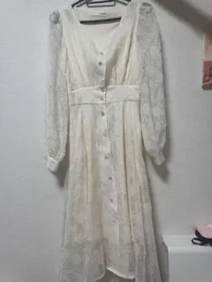 アイボリー レース Aライン ワンピース