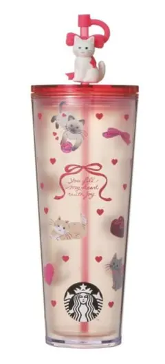 スタバ バレンタイン 2026 コールドカップ タンブラーキャット