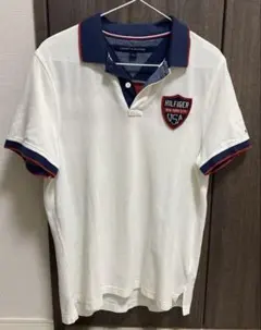 【美品】Tommy Hilfiger ポロシャツ ホワイト/ネイビーM