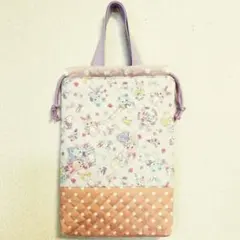 ハンドメイド　シューズケース　巾着袋　ゆめかわ　バニラポップ　ピンク色