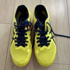 アシックス スパイクシューズ イエロー/ネイビー