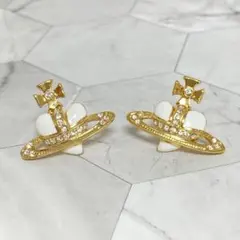 Vivienne Westwood｜ディアマンテピアス　ゴールド×ホワイト