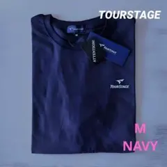 新品タグ付 TOURSTAGE ゴルフ 半袖Tシャツ M 濃紺 ネイビー 1枚