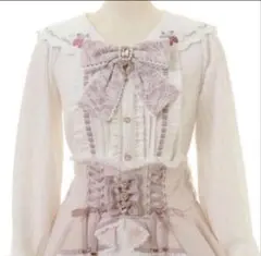LIZLISA リズリサ ストロベリー刺繍セーラーリブブラウス いちご ホワイト