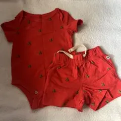 baby GAP 赤いボディスーツとショートパンツセット 0-3ヶ月/3-6ヶ月