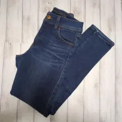 【used】しまむら 裏地あったかパンツ スキニー 61 紺 防風