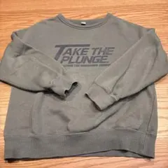 GU 男女兼用　グラフィックスエットプルオーバー　120 カーキ