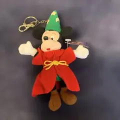 ミッキーマウス 魔法使いキーホルダー　ファンタジア　赤