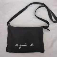 agnis b. ブラックショルダーバッグ