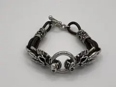 CROWN JAPAN PRIDE ★ロノ ブラックシルバーチェーンブレス CROWN JAPAN PRIDE 様専用☆ロノ ブラックシルバーチェーンブレス