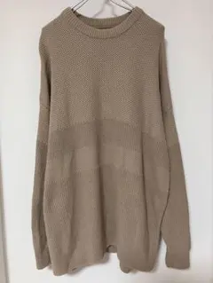 【良品】ZARA ザラ ベージュ リブ編みニットXL