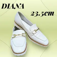 DIANA ホワイト ローファー 23.5cm