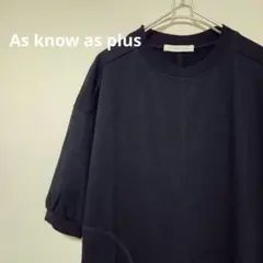 【良品】As know as plus 黒 ロングワンピース 半袖 マーメイドF