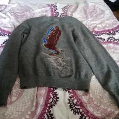 JNBY ニット　セーター　長袖　柄　グレー　センソユニコ