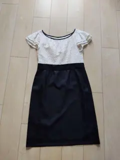 アナトリエ バイカラー半袖ひざ丈ワンピース 38