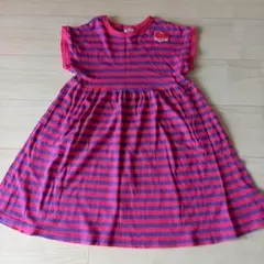 BREEZE 半袖ワンピース 120cm ピンク紫ストライプ