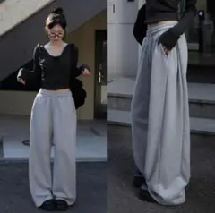 amood Mood label ワイドロングパンツ