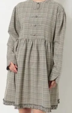 merry jenny チェックカンフーミニワンピース　試着のみ　春にピッタリ！