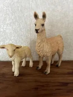 ドイツ　シュライヒ　動物フィギュア 2体セット ラマ 子羊　2個セット　リャマのサムネイル