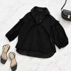 美品✨DAMA collection コットンレーススリーブ フレアーチュニック 