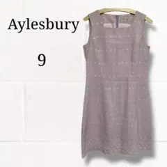Aylesbury アリスバーリー 刺繍 ギンガムチェック ワンピース 9 Mのサムネイル