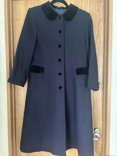 【ファミリア】ネイビー ウールコート コーデュロイ襟　ヴィンテージ