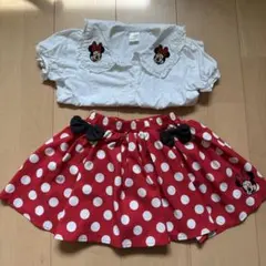 【訳あり】ミニーマウス ブラウスとスカートセット　90 100