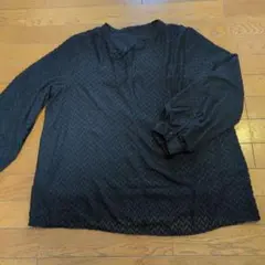 ブラック ジグザグ模様 長袖シャツ