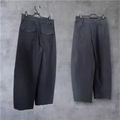 【美品】UNIQLO ジャージーバレルレッグパンツ S ネイビー
