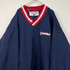 USA古着 champion チャンピオン ナイロンプルオーバー 紺 ネイビー