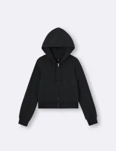 GU スウェットフルジップパーカー 黒