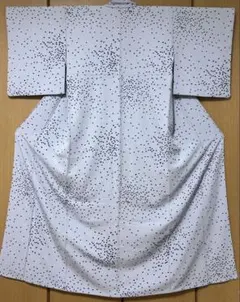 小紋 水色 青色 ポリエステル 中古 yzk582